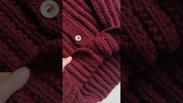 Кардиган на пуговицах ручной работы, отложной воротник смотреть онлайн