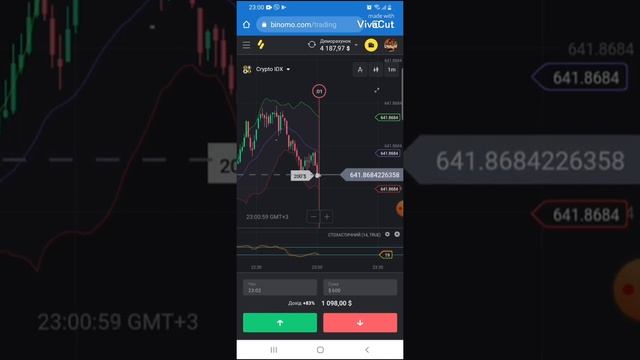 Торговля через телефон на Binomo! RSI + Стохастик на 30 секундном тайм-фрейме.