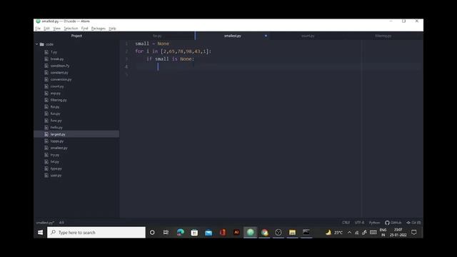 Smallest number in the list| TOPIC - 10/4 | PYTHON | TAMIL | LEARN TRICKS смотреть онлайн