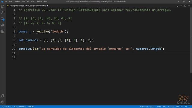 Lodash Ejercicio: 25 Usar la Función flattenDeep() para Aplanar Recursivamente un Arreglo смотреть онлайн