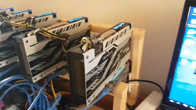 Майним на бесплатном свете на 6 Rx570 3gb
