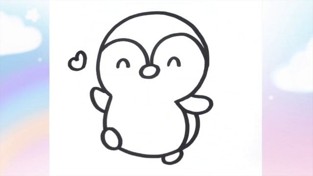 ? Penguin Drawing Easy Step by Step | Cute Animal Drawings For Kids? смотреть онлайн