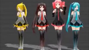 Вокалоиды Затсуне Мику, Хатсуне Мику, Акита Неру и Касане Тето [MMD]