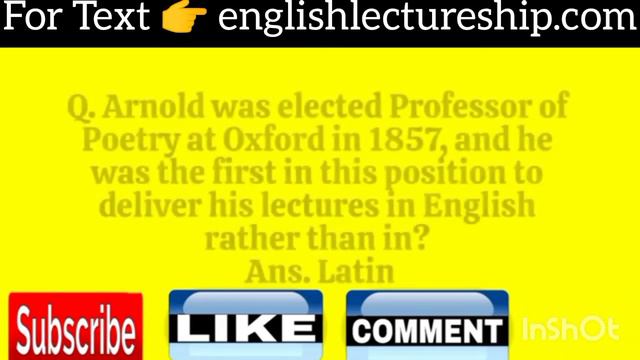 Matthew Arnold MCQs l Matthew Arnold l Matthew Arnold Quiz l Arnold MCQs l English Lectureship смотреть онлайн