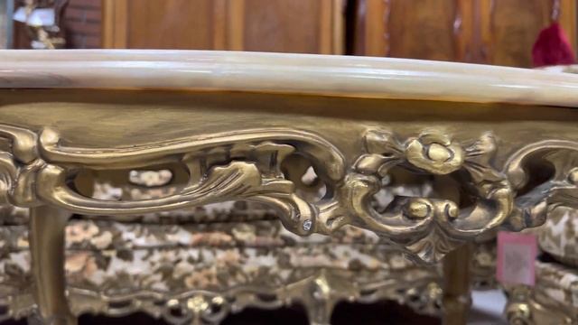 Винтажный кофейный стол с мраморной столешницей 1940-х гг. смотреть онлайн