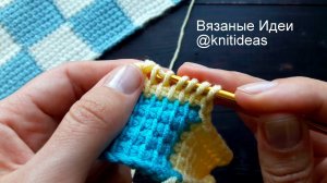 СУПЕР УЗОР ДЛЯ ПЛЕДА, ПОДУШКИ!  Тунисское вязание!