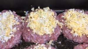Стожки из фарша с тёртым картофелем и сыром