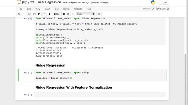 Linear and Ridge Regression With Example смотреть онлайн