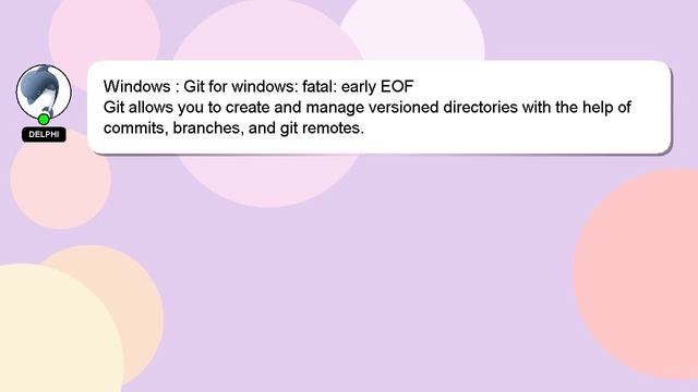 Windows : Git for windows: fatal: early EOF смотреть онлайн