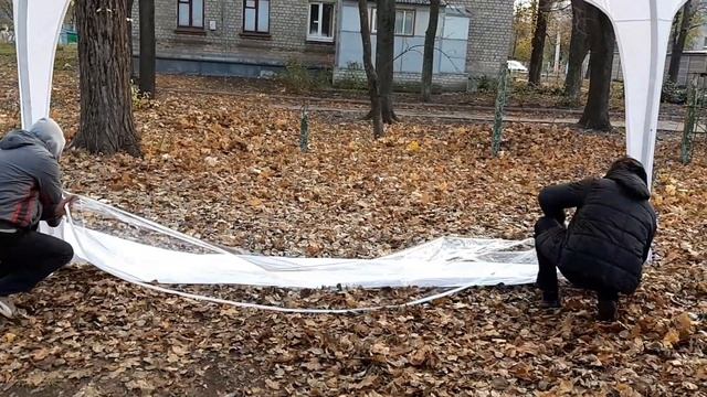 Арочный шатер 4х4 с прозрачной стеной на молнии novatent Харьков смотреть онлайн