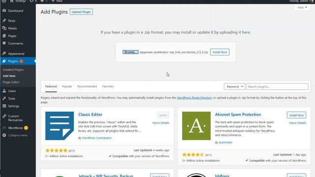 Installing the Pegasaas Accelerator WP plugin in WordPress смотреть онлайн