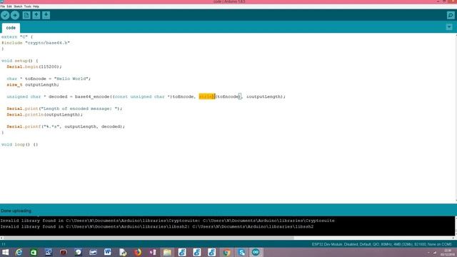 ESP32 Arduino: Base64 encoding (using crypto/base64 lib) смотреть онлайн