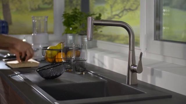 Смеситель Hansgrohe Metris M71 220 для кухонной мойки смотреть онлайн
