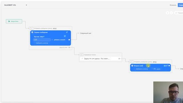 Часть 12 Sales bot AMO CRM Назначение и удаление тегов в момент работы чат бота смотреть онлайн