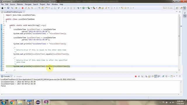 How to check DateTime is before or after or equals to another DateTime? | LocalDateTime Class смотреть онлайн