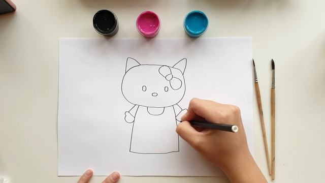 Как нарисовать Хэлло Китти? How to draw Hello Kitty? смотреть онлайн