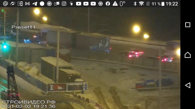 Работа PTZ камеры на объекте строительства, Уфа ремонт развязки ПСЮ - З. Валиди смотреть онлайн
