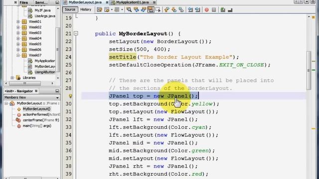 Java GUI - Using the BorderLayout смотреть онлайн