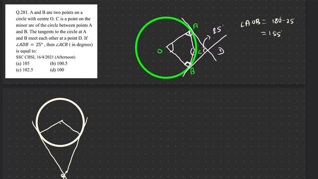281 A ad B are two points on a circle with centre O.C is a point on the minor Arc of the circle смотреть онлайн