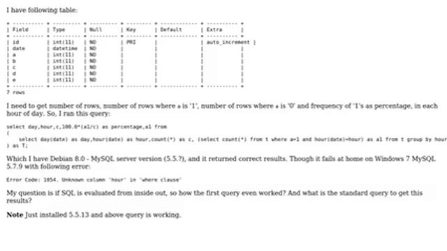 Databases: Referring alias name in subselect returns "Unknown column in 'where clause'" смотреть онлайн