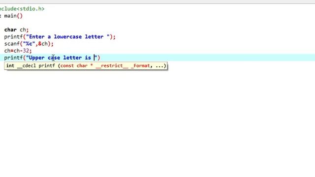 C Program to change lowercase letter to uppercase letter смотреть онлайн