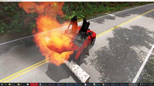 Ferrari 812 Superfast VS Fallen Tree – BeamNG.Drive смотреть онлайн