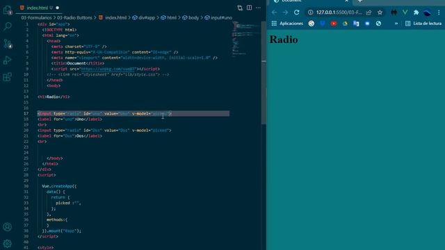 Curso Vue 3 | Metodos y Eventos | Radio formularios en Vue 3 | Video 21 смотреть онлайн