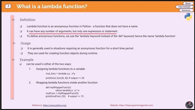 Python Interview Questions #7 - lambda function in python смотреть онлайн