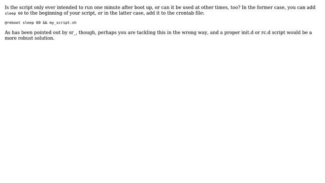 Unix & Linux: Crontab job start +1 min after @reboot (3 Solutions!!) смотреть онлайн