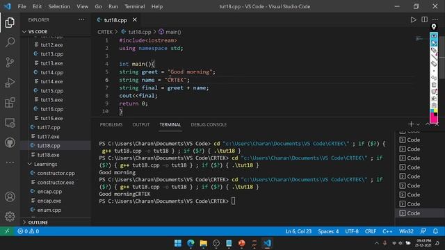 String Concatenation in Kannada | C++ Language in Kannada Tutorial 19 | Charan H U смотреть онлайн