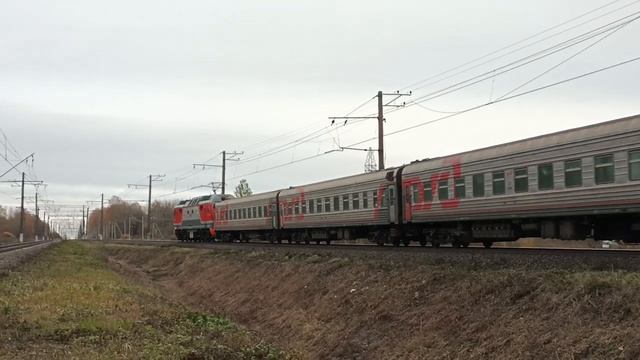 !!!В честь 800 подписчиков!!! Мигающий ЭП2К-222 на перегоне Мга - Назия, Лен.обл.,22.10.23 смотреть онлайн