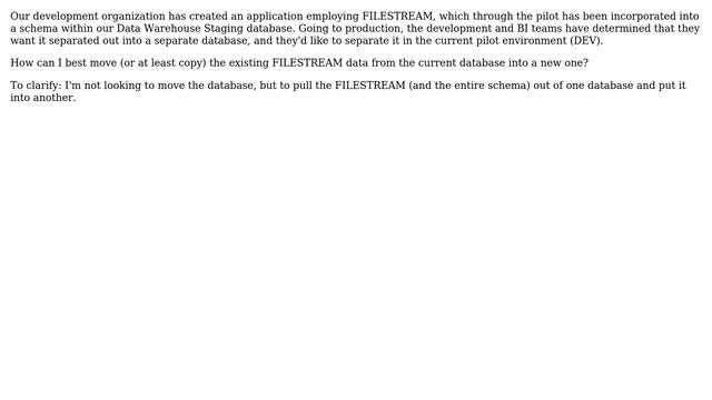 Databases: Moving FILESTREAM to another database смотреть онлайн