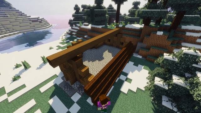 Minecraft: How to Build a Viking House (Snowy Viking Village Tutorial) смотреть онлайн