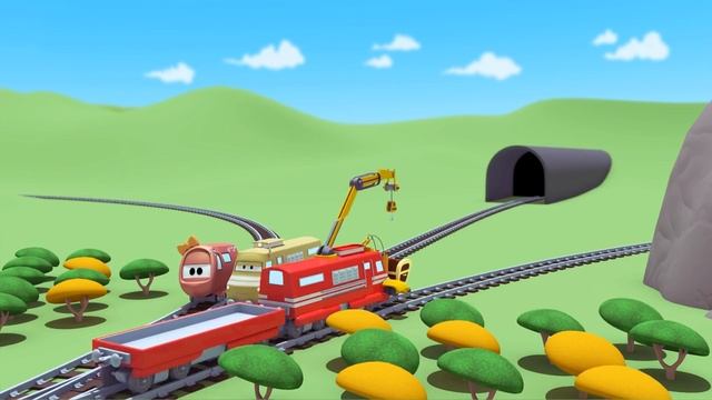 The Airplane Train - Troy the Train in Train Town | Construction Cartoon for kids смотреть онлайн