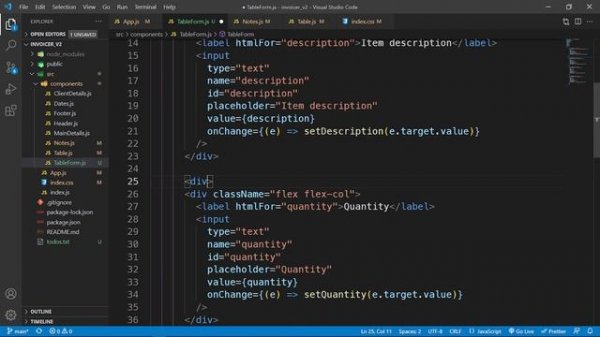 PART 3 - Let's Build An Invoice App - Style Form + Build Invoice Table
