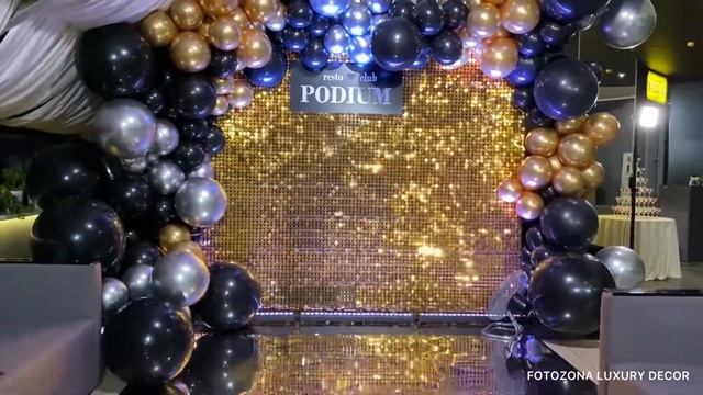 Фотозона из пайеток День рождения ресторана Podium Полтава смотреть онлайн
