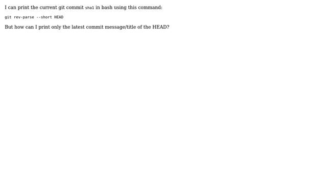 Unix & Linux: How to print only git message/title using bash script? смотреть онлайн