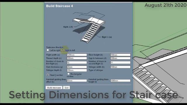 Plugin SketchUp: Create Staircase two flight by steel material | NTD смотреть онлайн