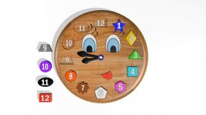 Учим цвета, цифры и геометрические фигуры с веселыми часами.