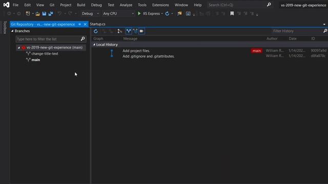 Learn the new Git User experience in Visual Studio 2019 смотреть онлайн