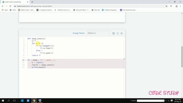Swap Case | Hackerrank Solution | Python | In Hindi смотреть онлайн