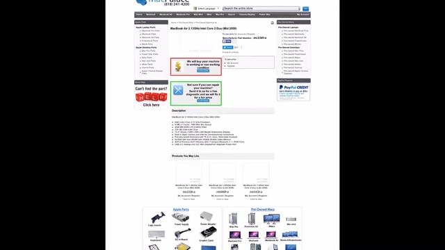 mc234ll a MacBook Air 2 13GHz Intel Core 2 Duo Mid 2009 смотреть онлайн