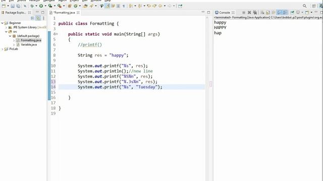Java Using printf смотреть онлайн
