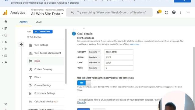 Scroll depth Goal Event Setup in Google Analytics UA смотреть онлайн