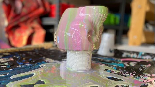 Craft time!-Holiday skulls from Micheal's- Pour painting art on the skulls-music-chit chatting! смотреть онлайн