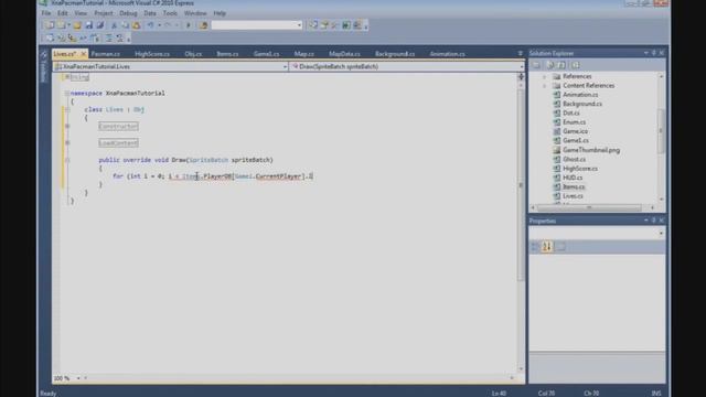 How to build a Pacman game in XNA - 40. Lives Class смотреть онлайн