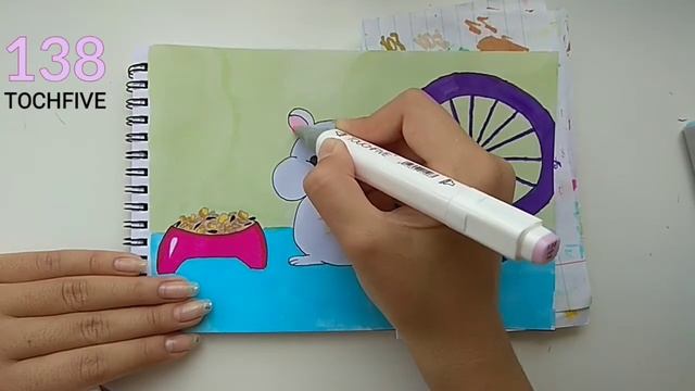 КАК НАРИСОВАТЬ ХОМЯКА МАРКЕРАМИ/МАРКЕРЫ TOUCHFIVE смотреть онлайн