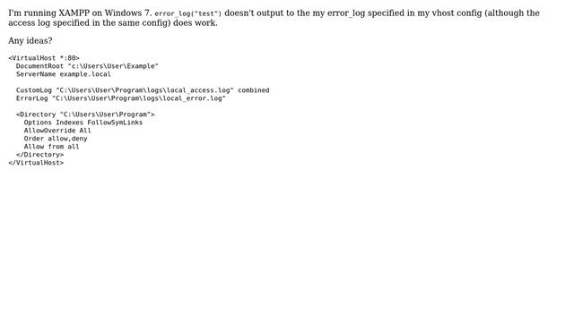 DevOps & SysAdmins: No Error Log...XAMPP Virtual Host Config? смотреть онлайн