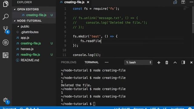 Node 012 Creating & Removing DirectoriesSync and Async смотреть онлайн