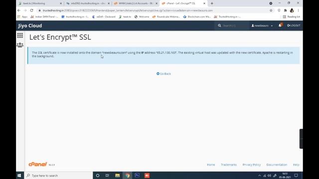 How To Activate Lets Encrypt SSL On Your Cpanel l TrustedHosting.in lBest WebHosting Provider Telug смотреть онлайн